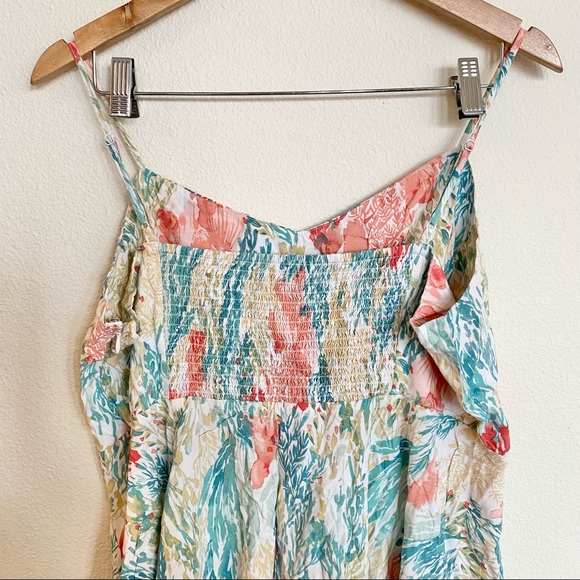 Old Navy Floral and Coral Print Mini Tank Dress Sz XL - Picture 4 of 5